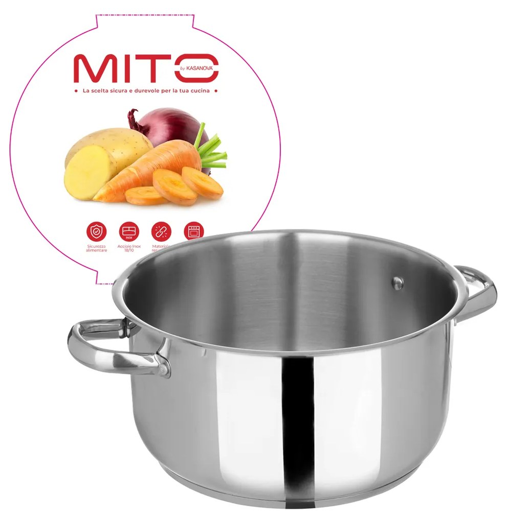 Casseruola 24 cm in acciaio inox Mito