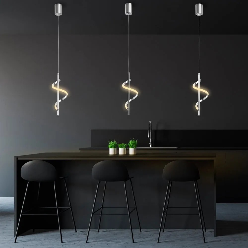 Lampadario LED argentato ø 16 cm Likma – Opviq lights