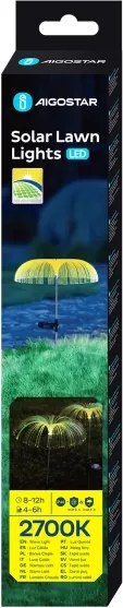 Aigostar - Lampada solare LED decorativa LED/0,03W/1,2V 70cm 2700K IP44