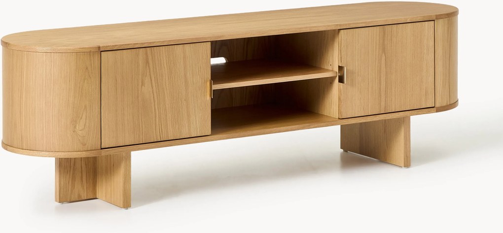 Mobile TV in legno con angoli arrotondati Zumi