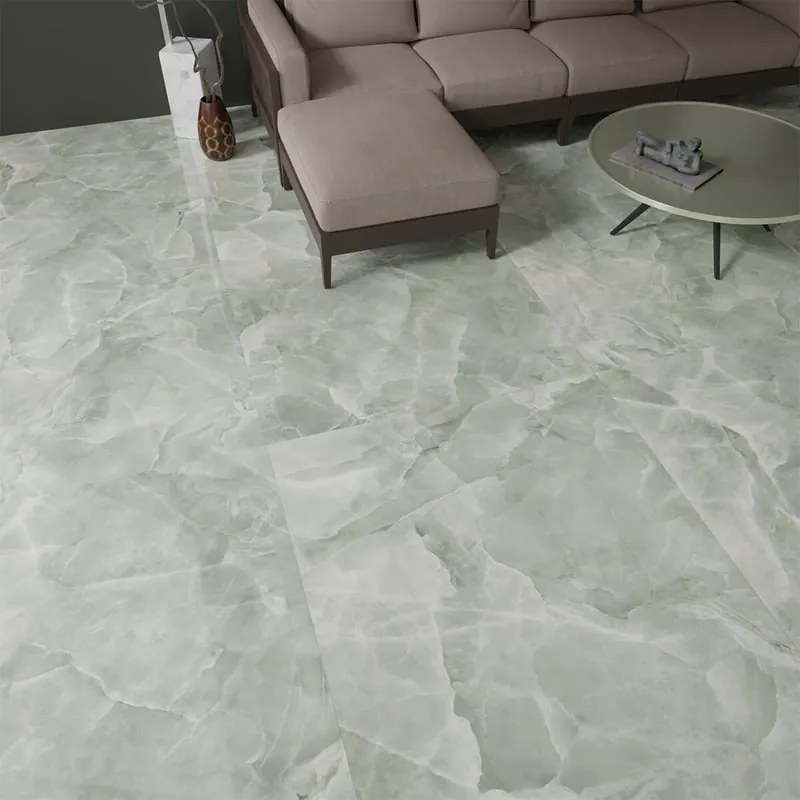 Piastrella da pavimento interno 120 x 280 cm Sp. 6 mm rettificato Venus Jade in gres naturale smaltato verde lucido traffico medio (pei 2/5) 3.36 mq