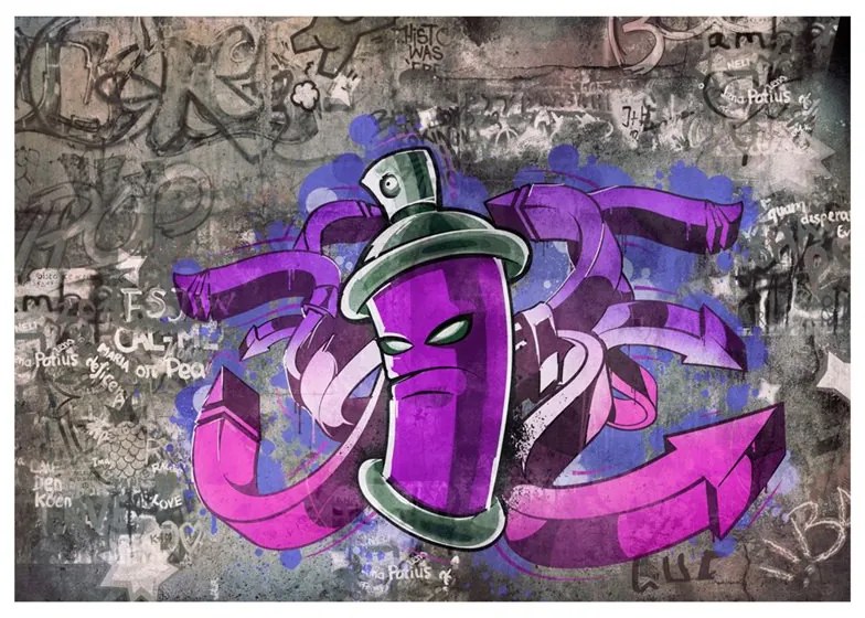 Fotomurale  Graffiti spray can  Colore Grigio, Dimensioni e Misure 300x210