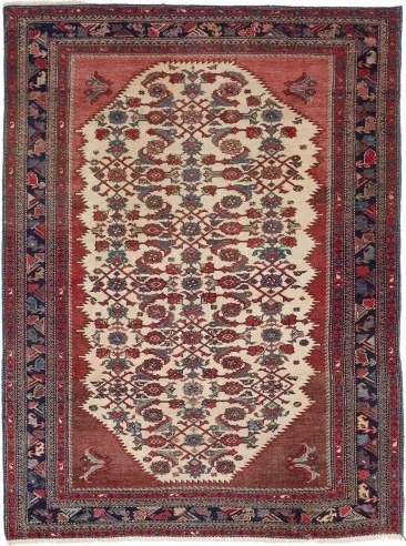 Antik Stilizzato Rosso Mattone Avorio 140x185 Cm