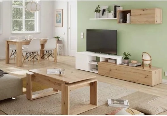 Tavolo Da Pranzo Allungabile 140-190x90 Cm Kendra Rovere Nodi