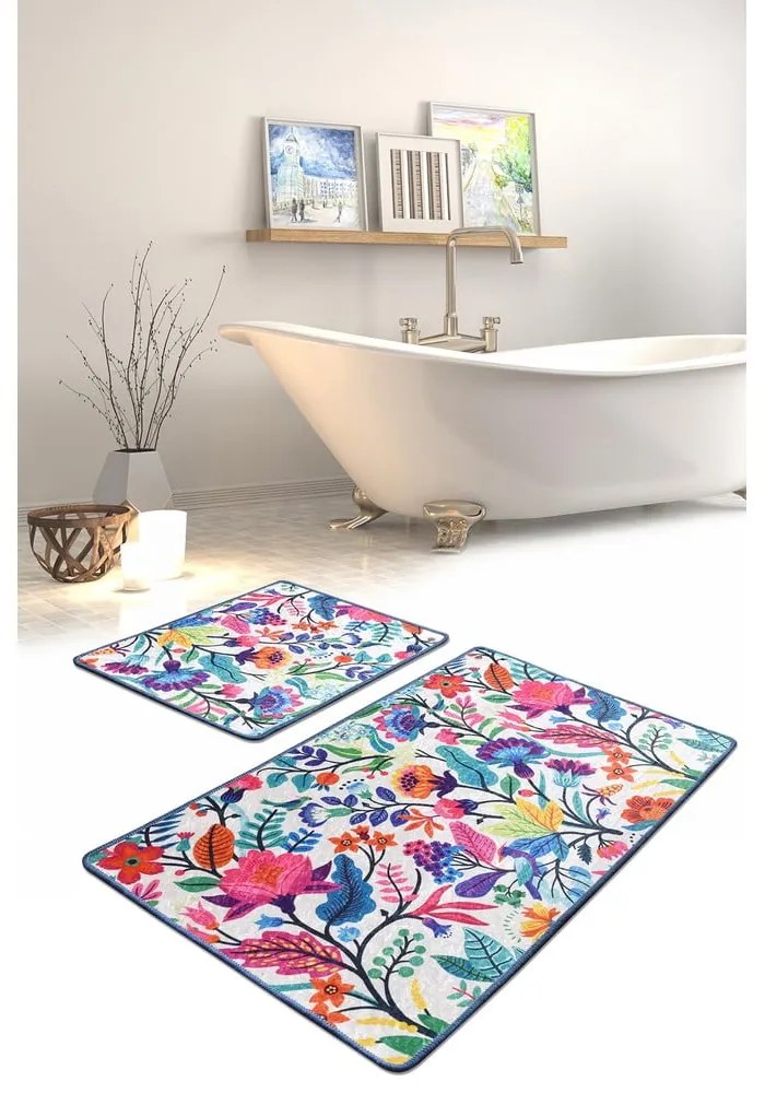 Set di 2 tappeti da bagno rettangolari Wild Garden - Foutastic