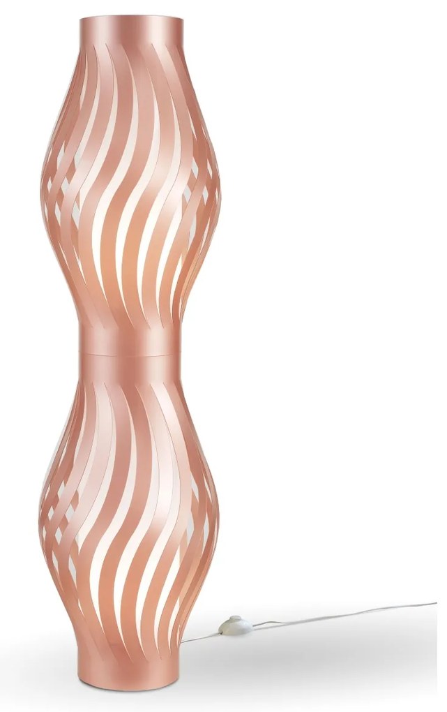 Piantana Moderna Helios Polilux ® Rame 2 Luci E27 H123Cm