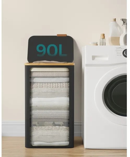 Cesto portabiancheria TATE nero