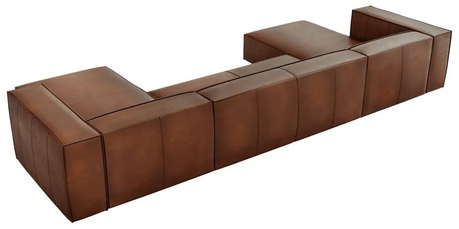 Divano angolare in pelle marrone cognac (a U) Madame - Windsor &amp; Co Sofas