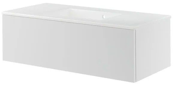 Mobile da bagno sotto lavabo Neo bianco laccato L 105 x H 32 x P 48 cm 1 cassetto, lavabo non incluso