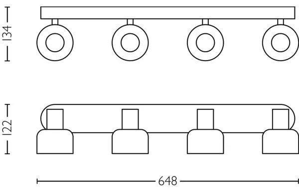 Philips - Faretto SLEET 4xE14/25W/230V