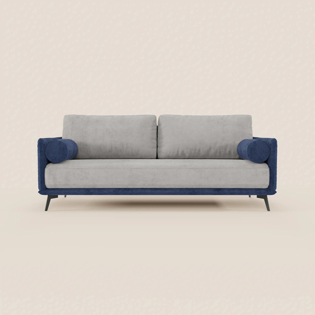 Basalto Divano lineare 2 o 3 posti Bicolore con seduta unica e base in metallo in tessuto smacchiabile T31