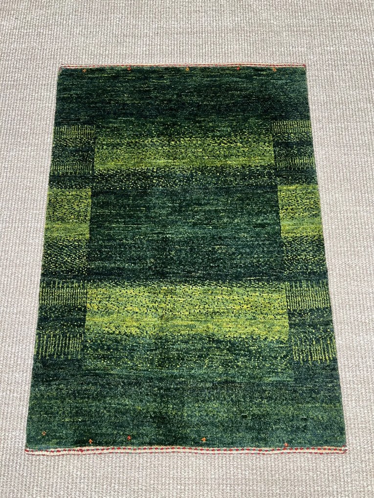 Loribaft Tappeto persiano 60x90 Verde (Iran) Annodato A Mano