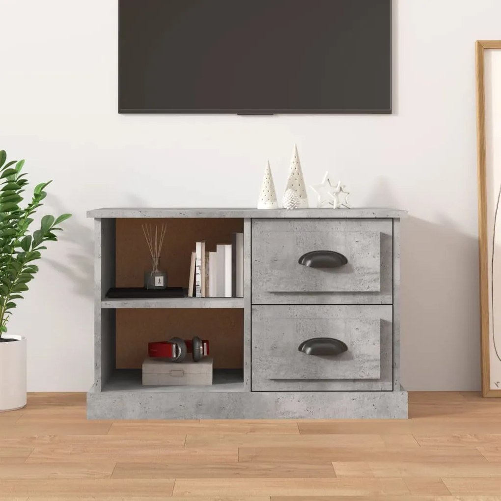 Mobile porta tv grigio cemento 73x35,5x47,5cm legno multistrato