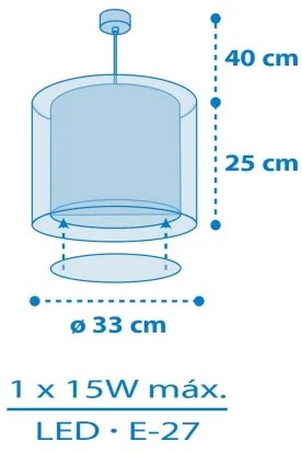 Dalber 41572T - Lampadario per bambini BABY TEDDY 1xE27/15W/230V blu