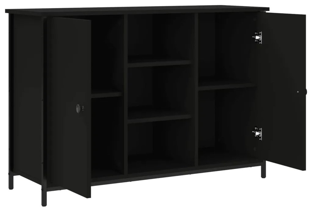 Credenza nera 100x35x70 cm in legno multistrato