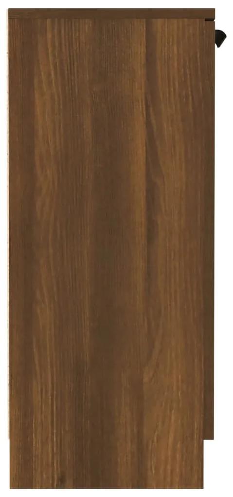Credenza rovere marrone 60x30x70 cm in legno multistrato