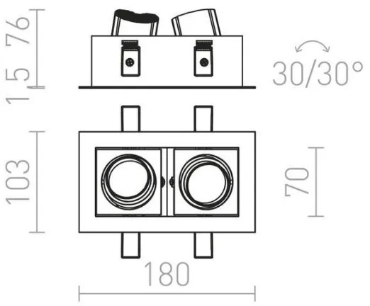 RED - Design Rendl - R12857 - Lampada LED da incasso BONDY 2xLED/7W/230V