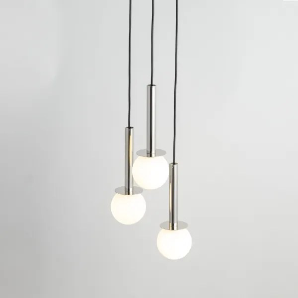 Lampadario a sospensione con filo DAISY 3xG9/12W/230V diametro 27 cm cromo lucido/nero/bianco