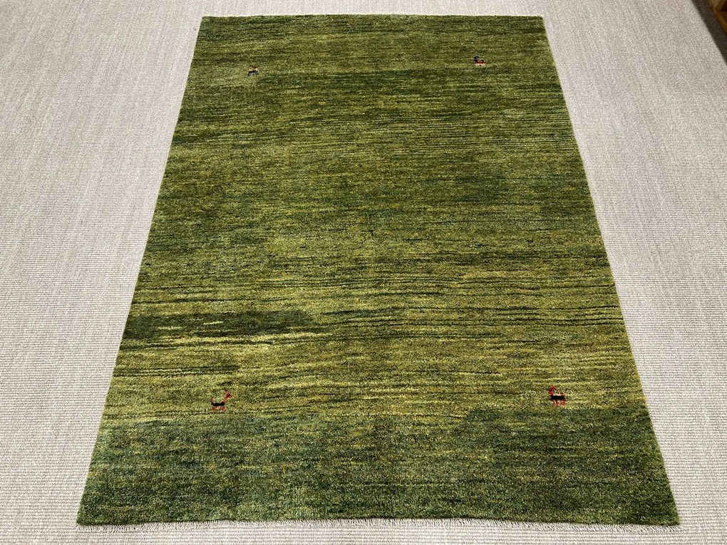 Gabbeh Tappeto 150 x 200 Verde (Iran) Annodato A Mano