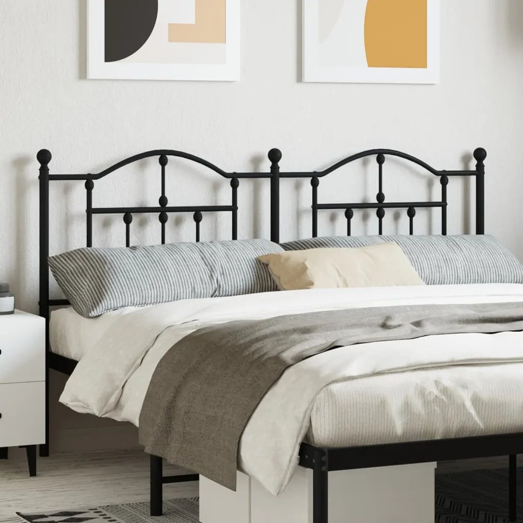 Testiera İn Metallo Nero 160 Cm /