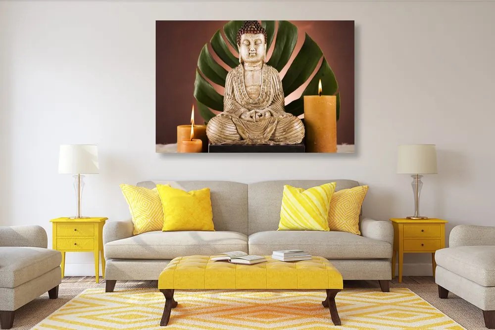 Quadro su tela – Buddha con natura morta rilassante