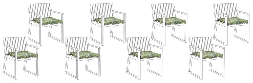Set di 8 cuscini con stampa a foglie per sedia SASSARI Beliani
