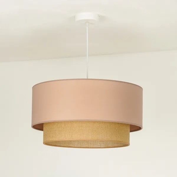 Duolla - Lampadario a sospensione con filo BOHO 1xE27/15W/230V diametro 45 cm beige/marrone