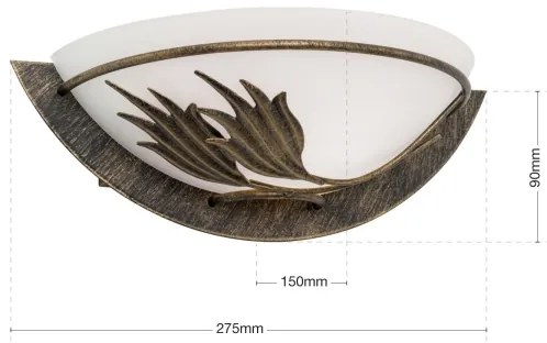 Orion WA 2-1196/1 - Applique FLEUR 1xE14/60W/230V bronzo