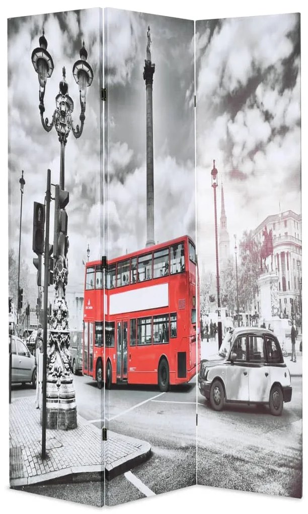 Paravento Pieghevole 120x170 Cm Stampa Bus Londra Bianco E Nero /