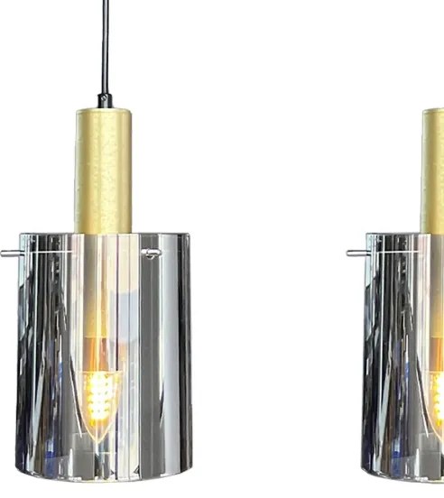 Lampadario a sospensione con filo ARCADIA 3xE27/60W/230V oro/fumé