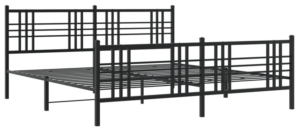 Giroletto con testiera e pediera metallo nero 183x213 cm