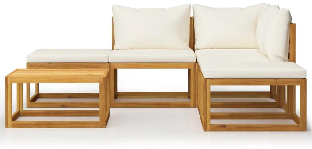 Set divani giardino 6 pz con cuscini legno massello di acacia
