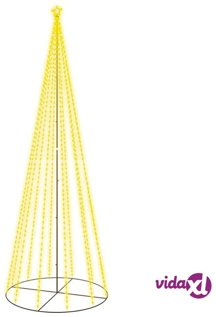 vidaXL Albero di Natale a Cono Bianco Caldo 732 LED 160x500 cm
