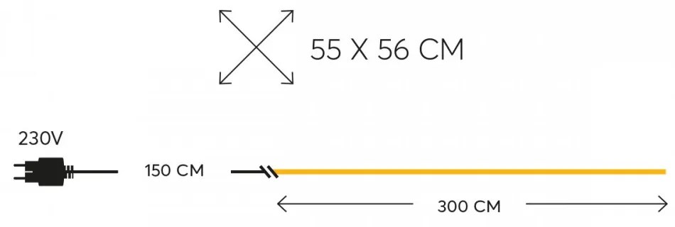 Stella Natalizia LED DOPPIA ILLUMINAZIONE, 56x56cm, IP44 Colore Bianco Freddo 8000 - 12000 °K