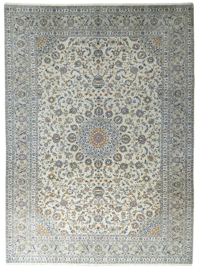 Kashan Tappeto persiano 410 x 300 Beige (Iran) Annodato A Mano
