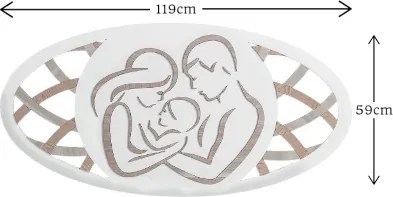 Sacra famiglia capezzale 59x119 cm in legno laminato