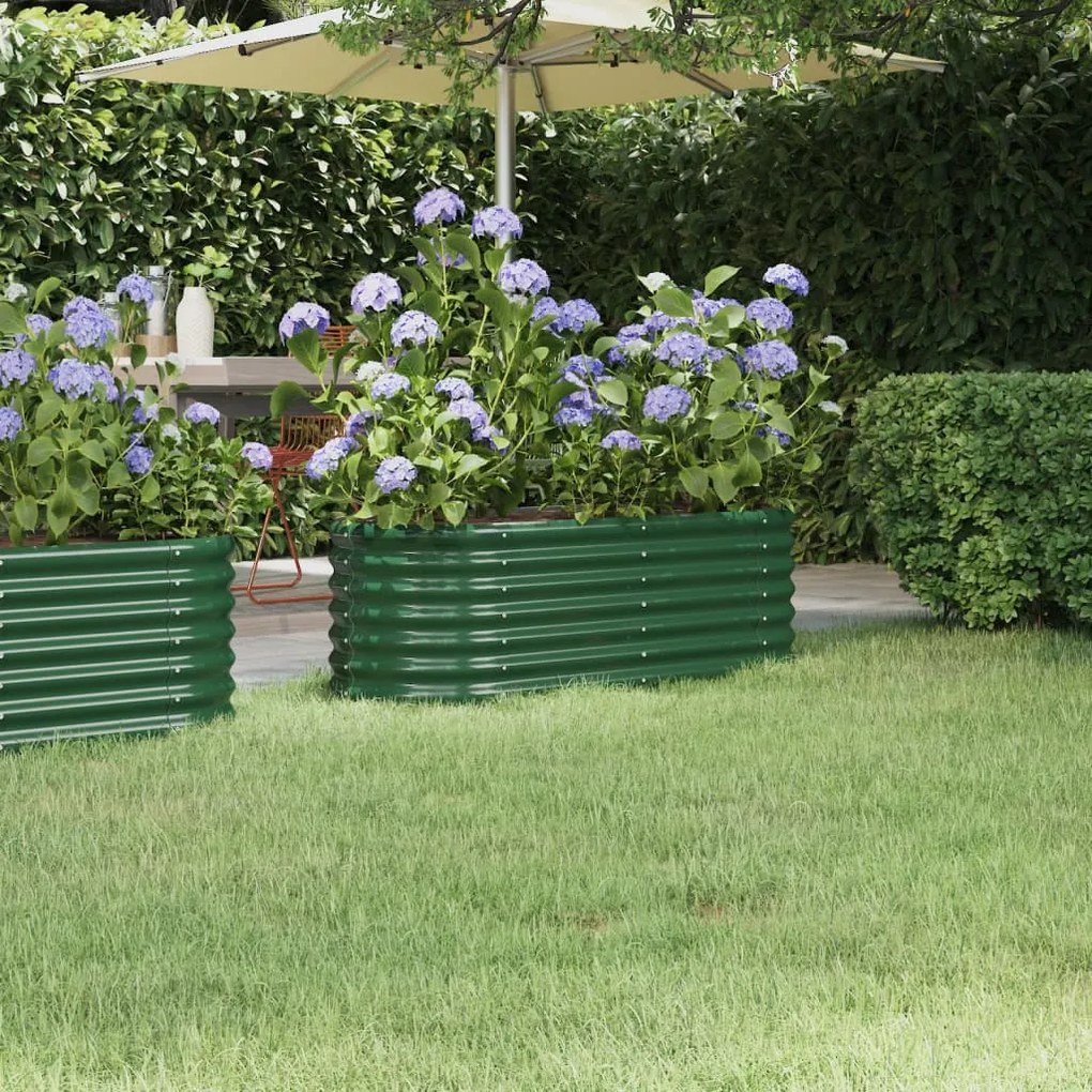 Letto Giardino Acciaio Verniciato A Polvere 114x40x36 Cm Verde /