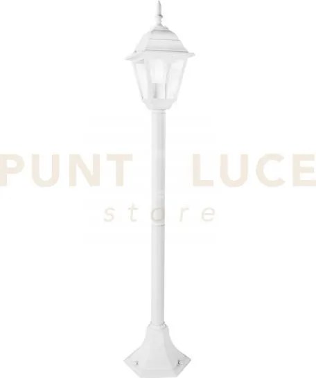 Paletto roma bianco 1 luce attacco e27 ip44 14,6x14,6x104cm