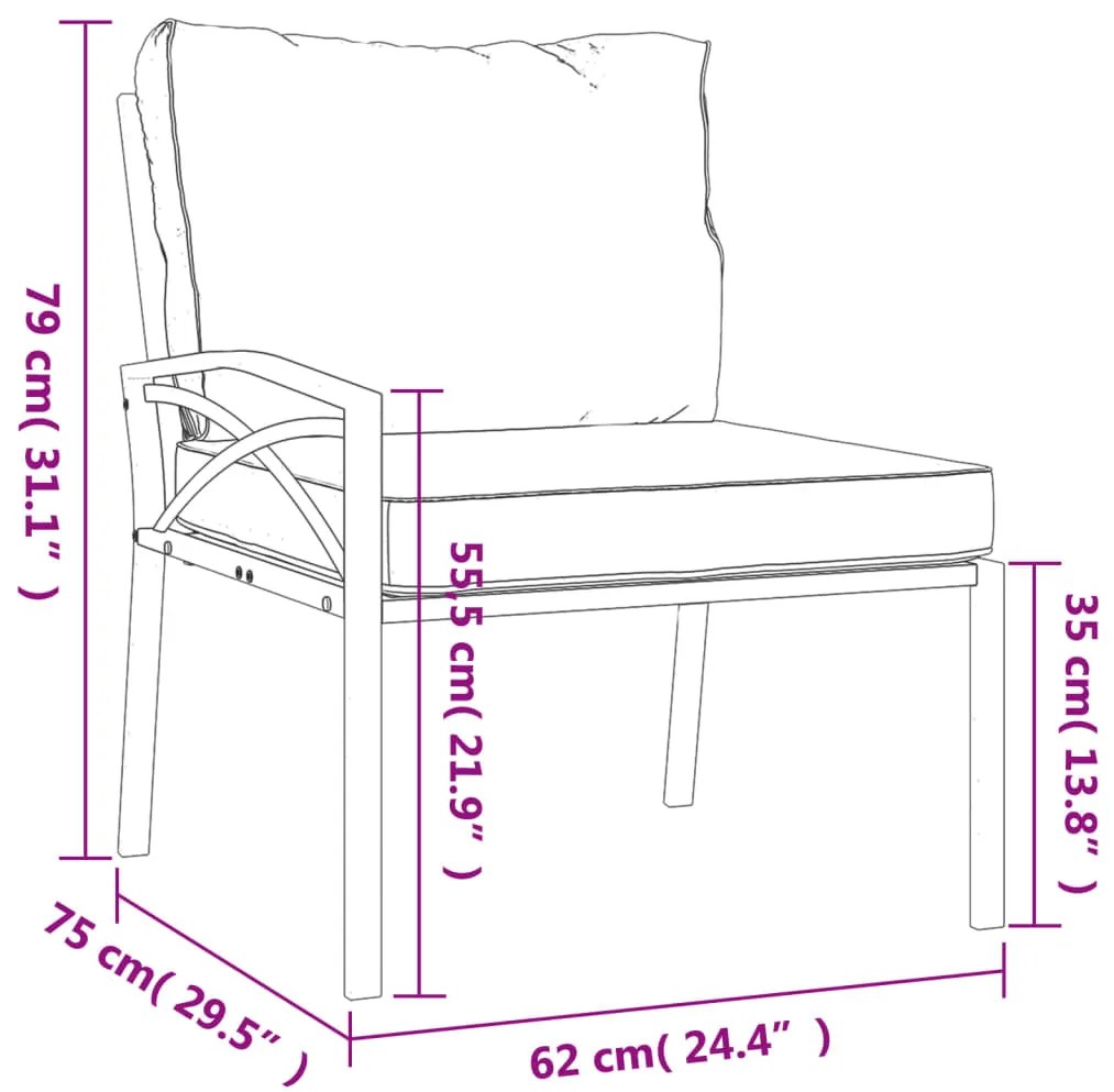 Set Salotto da Giardino 7pz con Cuscini Sabbia in Acciaio