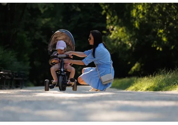 QPlay - Triciclo per bambini 3in1 RITO STAR grigio chiaro