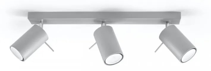 Plafoniera da soffitto in Acciaio 3xGU10 RING 3 Orientabile Grigia Colore del corpo Grigio