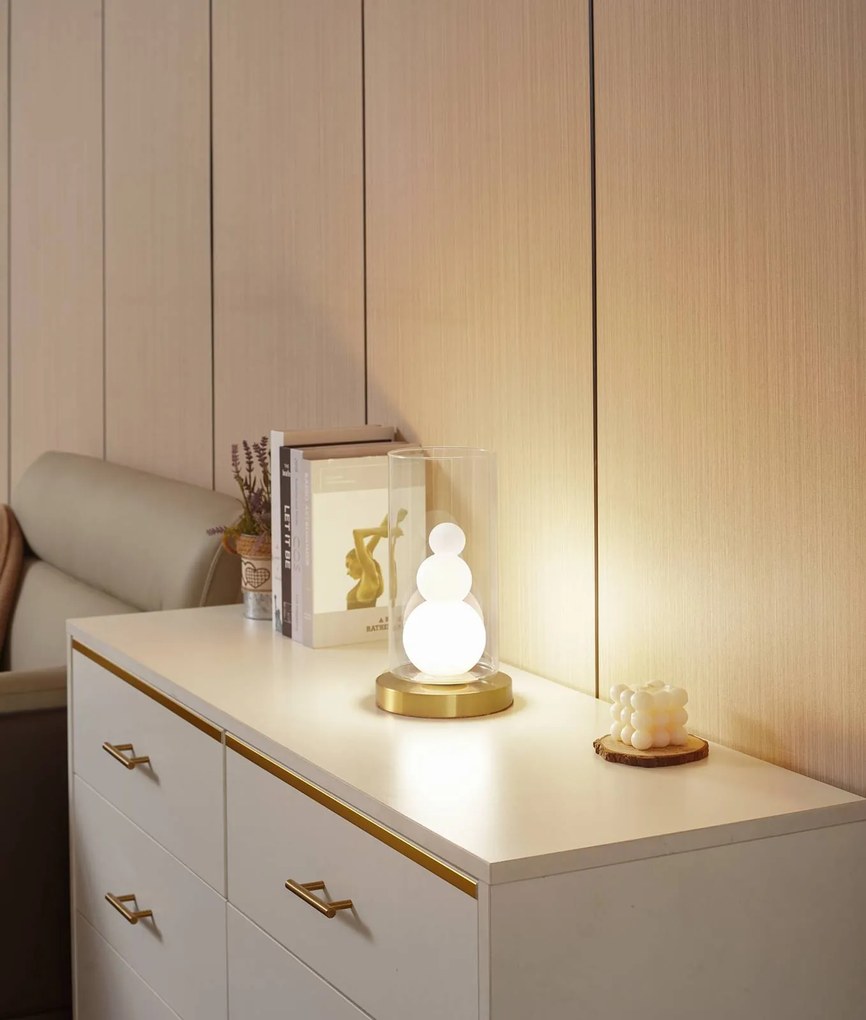 Lampada da tavolo Kupla Lindby, Chiaro / Trasparente, Soggiorno / Sala da pranzo, Vetro, Moderno, Lampada da tavolo