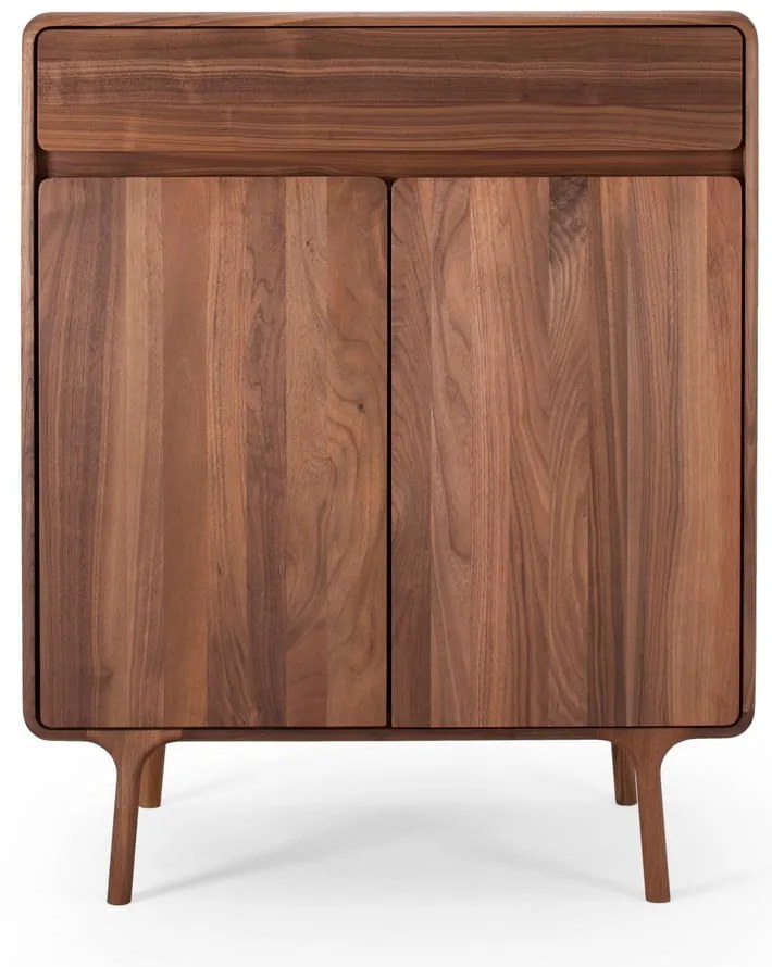 Cassettiera marrone in noce massiccio 90x110x45 cm Fawn – Gazzda