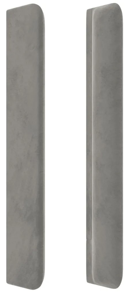 Testiera ad orecchio grigio chiaro 103x16x118/128 cm in velluto