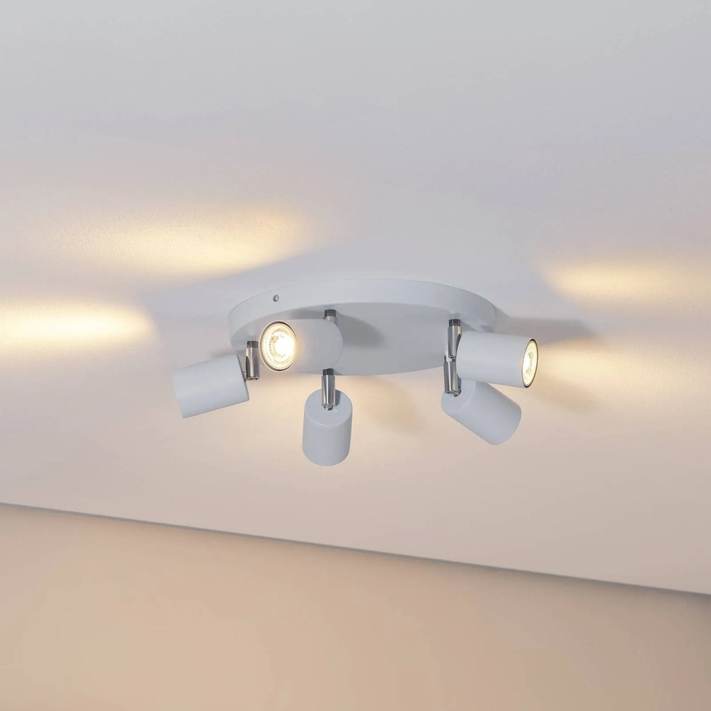 Luminex Faretto da soffitto Fun, azzurro, Ø 30 cm, orientabile, GU10