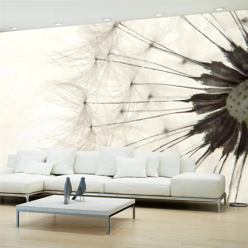 Fotomurale  White Dandelion  Colore Grigio, Dimensioni e Misure 200x140