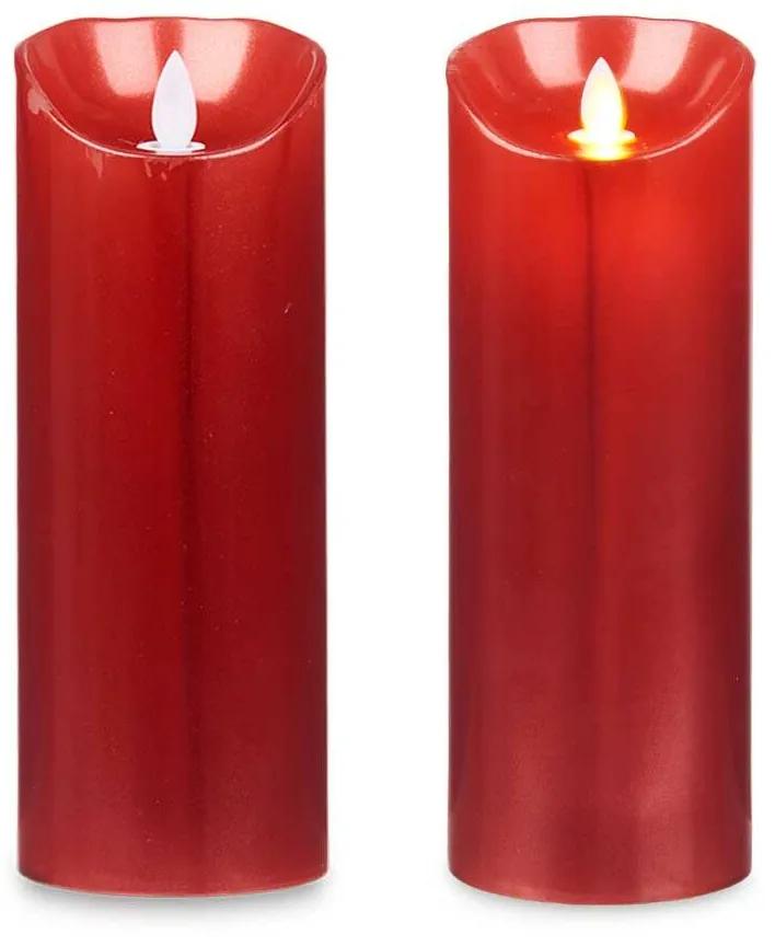 Candela LED Rosso 8 x 8 x 20 cm (12 Unità)