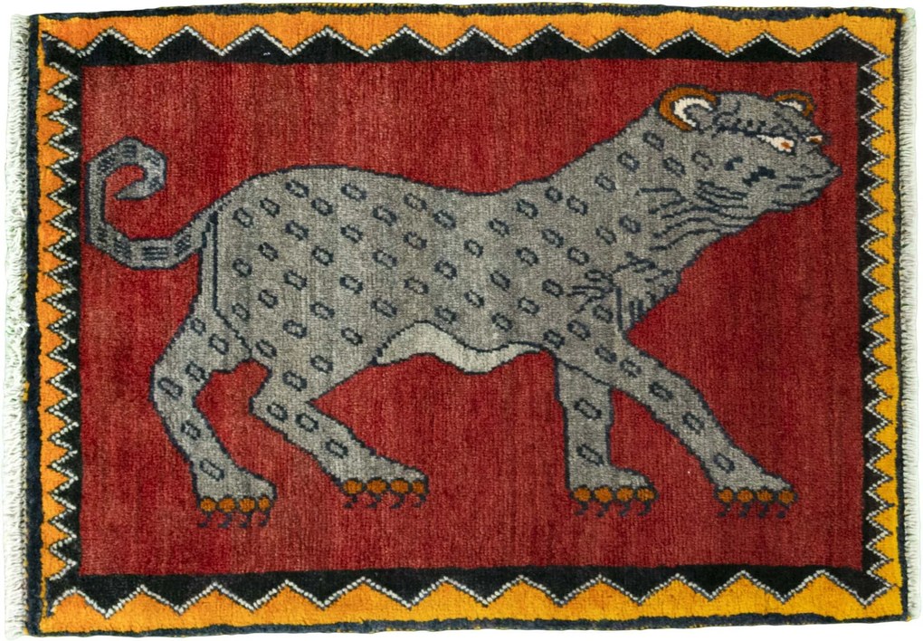 Gabbeh Tappeto 70x90 Rosso (Iran) Annodato A Mano
