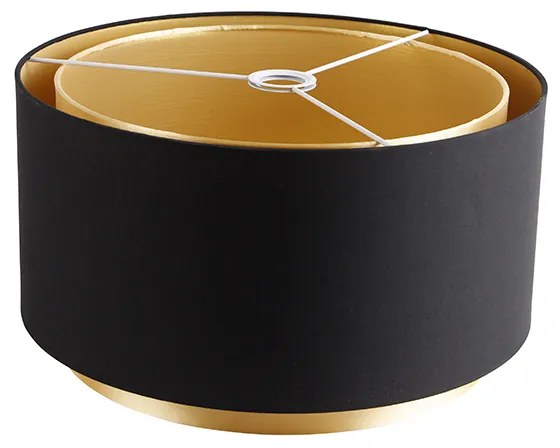 Paralume in tessuto nero 40/47/26 con interno dorato