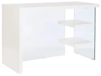 Scrivania DKD Home Decor Bianco Trasparente Cristallo Legno MDF 120 x 50 x 76 cm